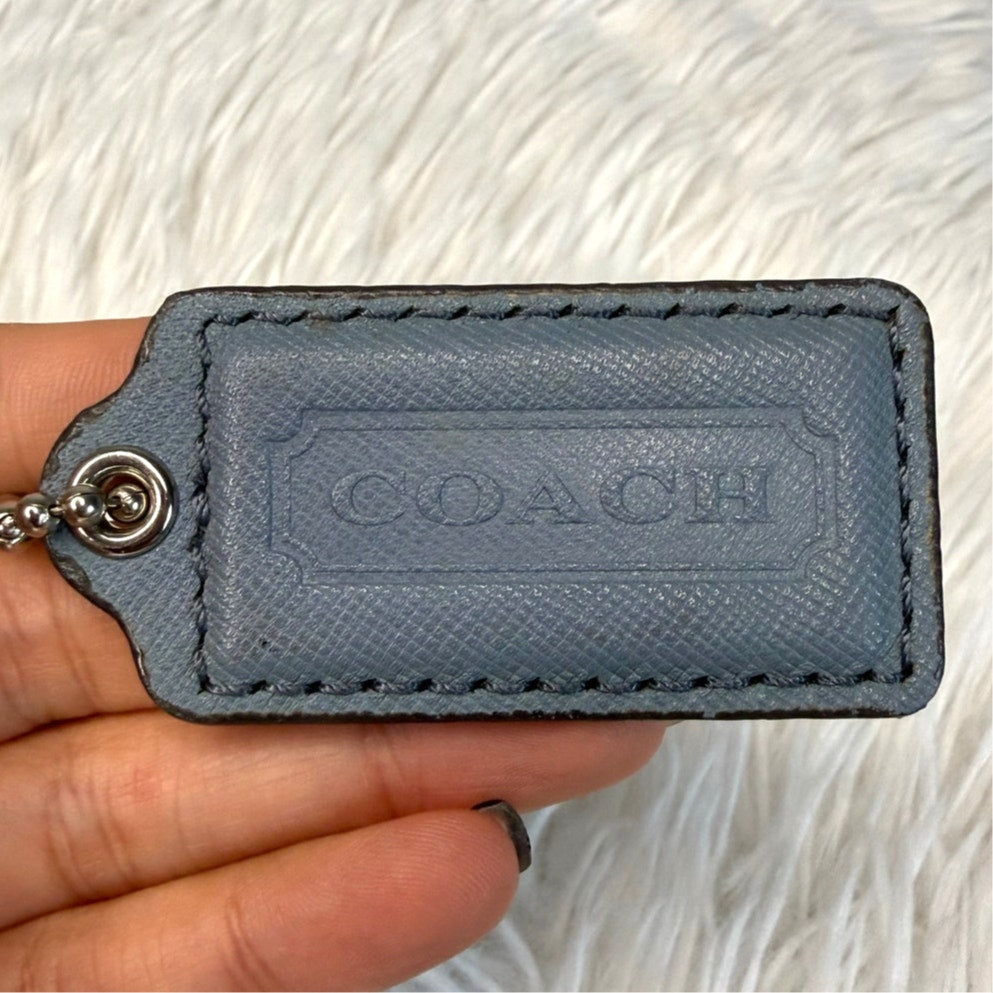 2" COACH Blue Fob Bag Charm Hang tag Hangtag