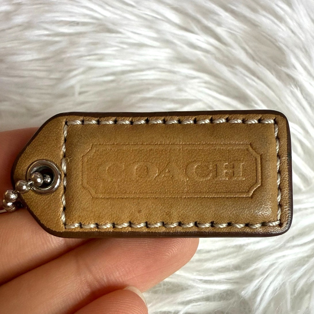 1.5" y2k COACH Vintage Fob Bag Charm Hang tag Hangtag