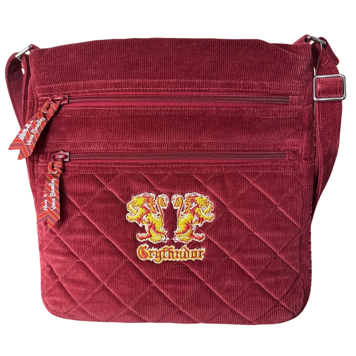 VERA BRADLEY Harry Porter Corduroy Gryffinder Triple Zipper Crossbody