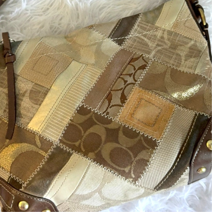 Y2K Coach 12523 Carly Signature Patchwork Hobo Bag Shoulder Bag