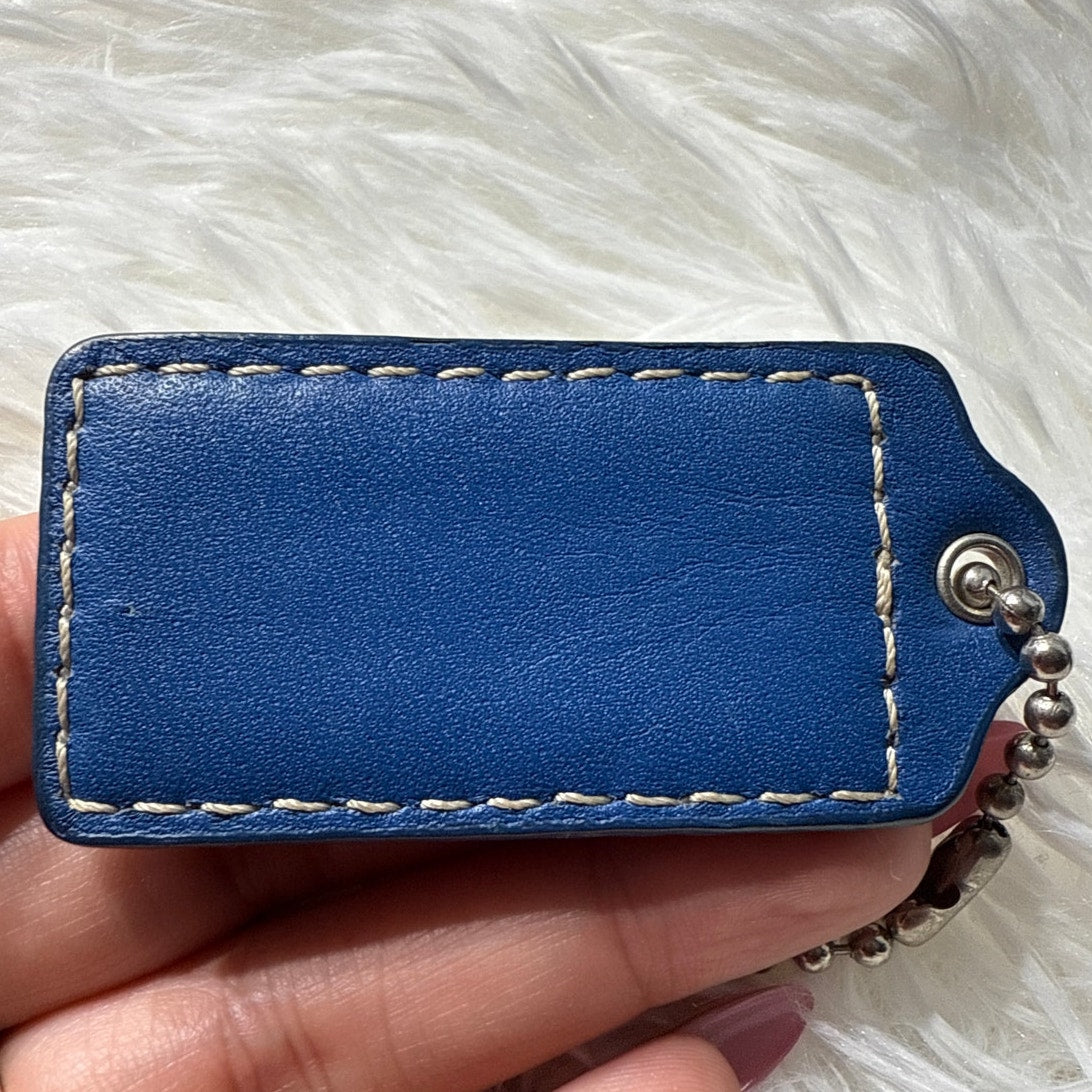 2” COACH Blue Fob Bag Charm Hang tag Hangtag