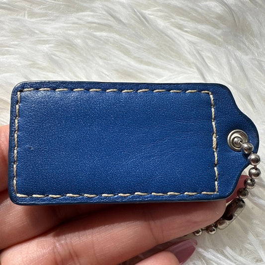 2” COACH Blue Fob Bag Charm Hang tag Hangtag