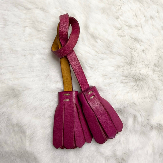y2k Coach Vintage Pink Tassel Bag Charm Key Fob