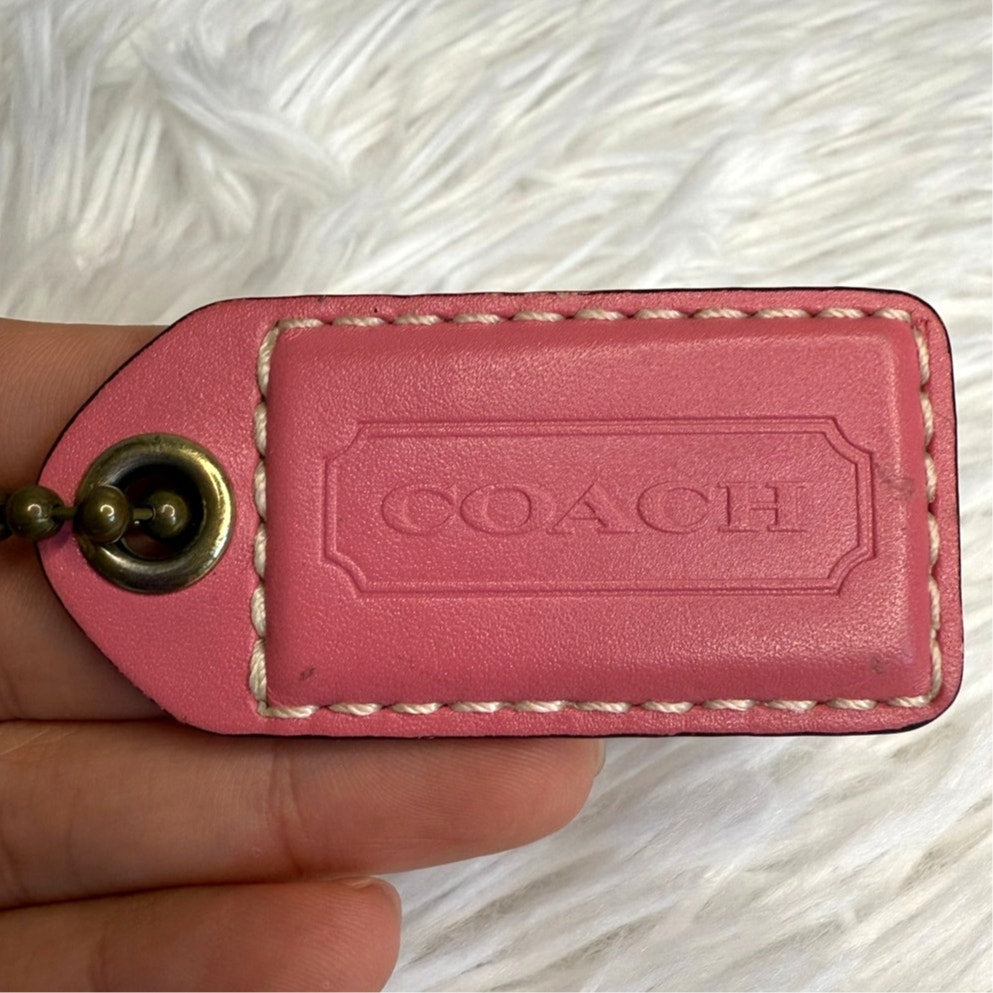 2.5" Vintage COACH y2k Fob Bag Charm Hang tag Hangtag