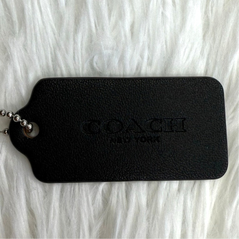 2" COACH Black Fob Bag Charm Hang tag Hangtag