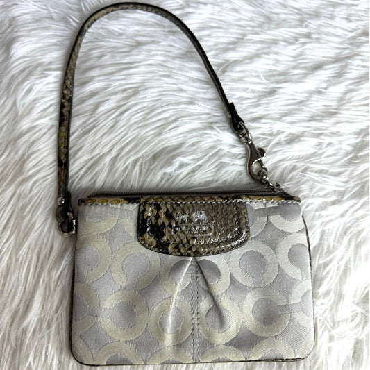 COACH Signature Animal Print Canvas Wristlet