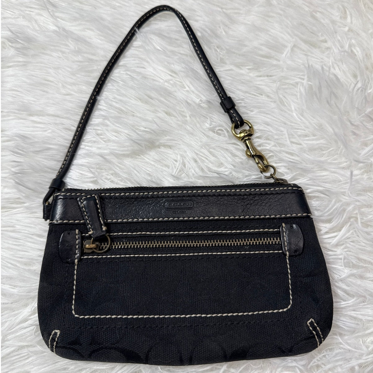 y2k COACH Soho Black Signature Canvas Wristlet