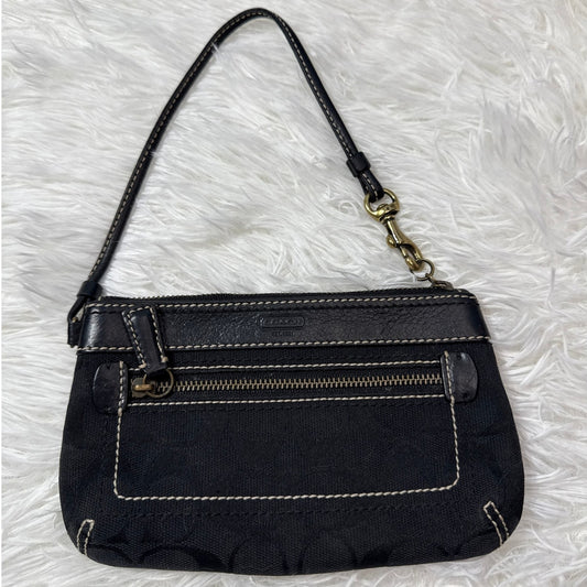 y2k COACH Soho Black Signature Canvas Wristlet