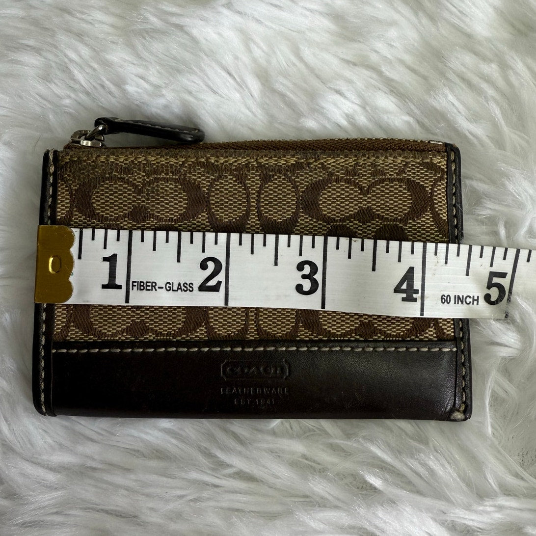 y2k Coach Brown Signature Card Holder Coin Purse