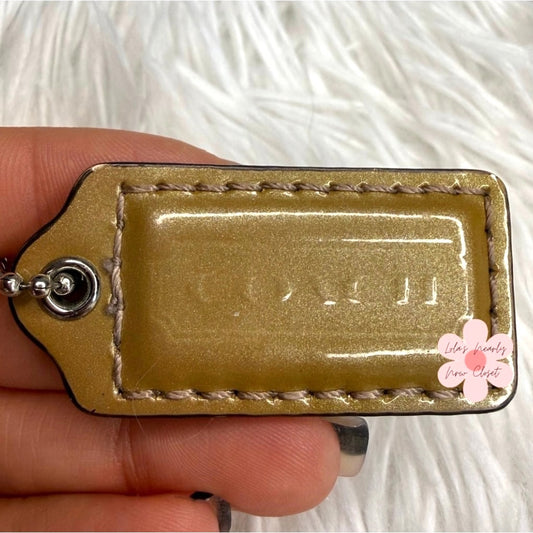 1.5” COACH Gold Fob Bag Charm Hang tag Hangtag