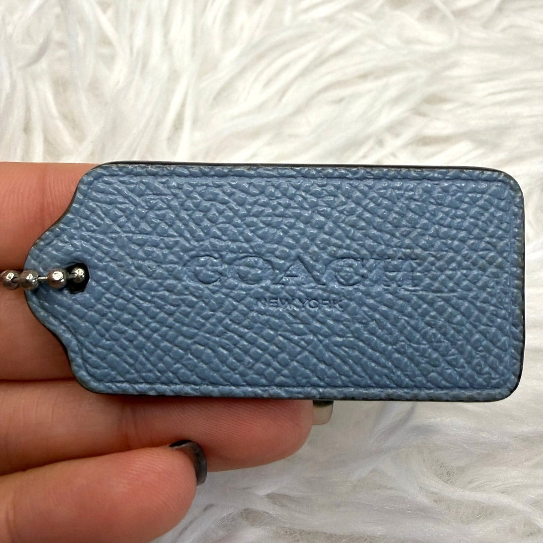 2” COACH Blue Fob Bag Charm Hang tag Hangtag
