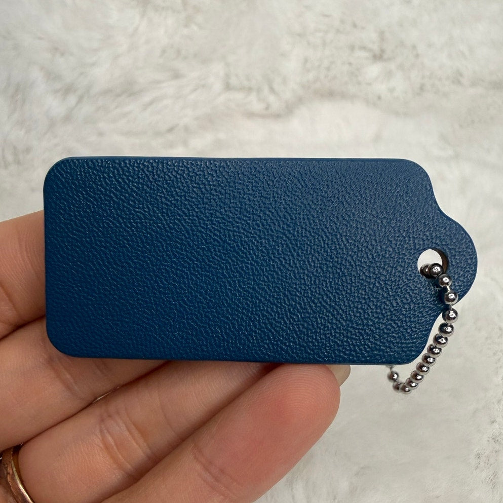 2" COACH Blue Fob Bag Charm Hang tag Hangtag