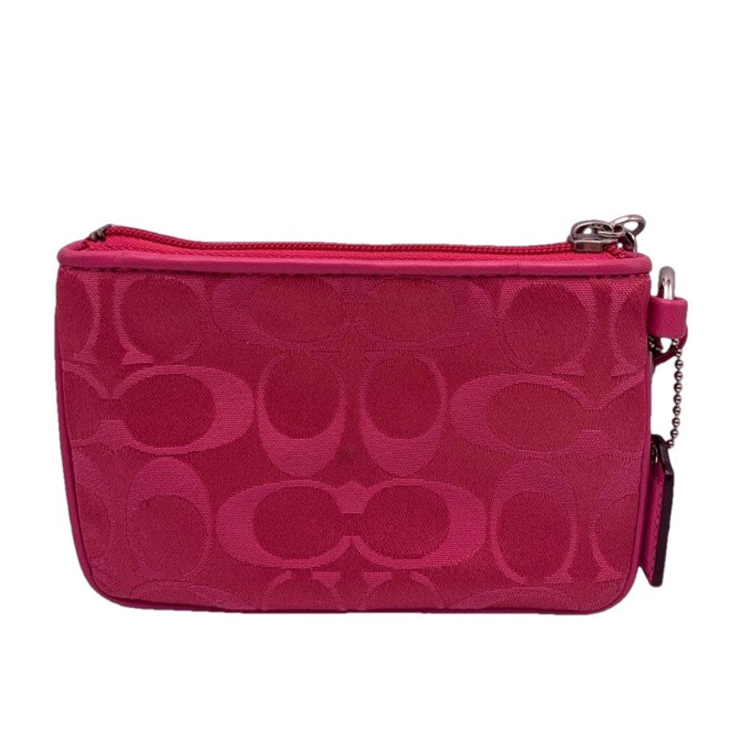 COACH Poppy Pink Silver Wristlet