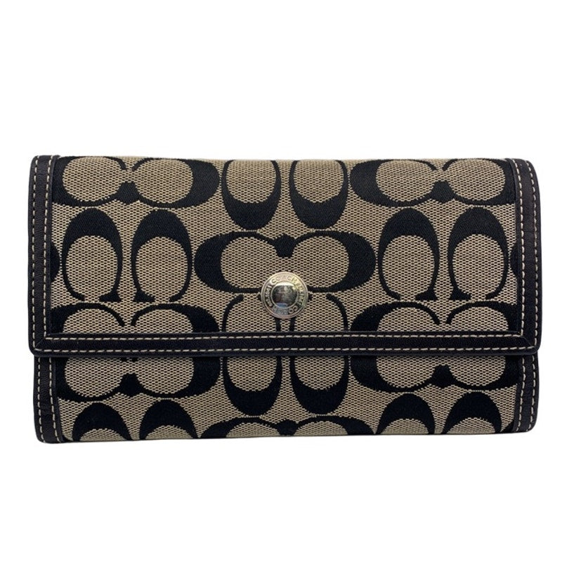 COACH Black Signature Canvas Wallet