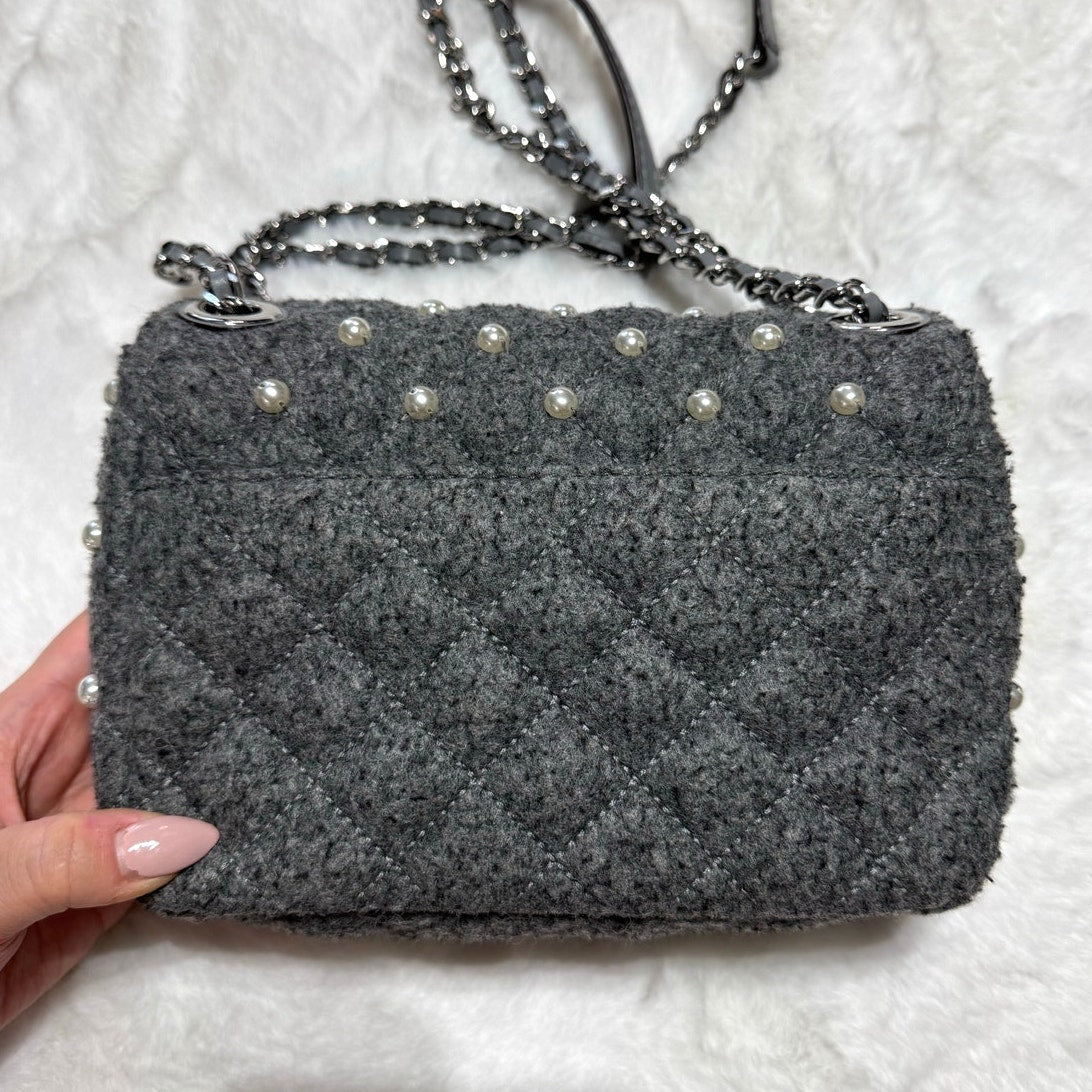 Michael Kors Pearl Studded Gray Shoulder Bag Crossbody