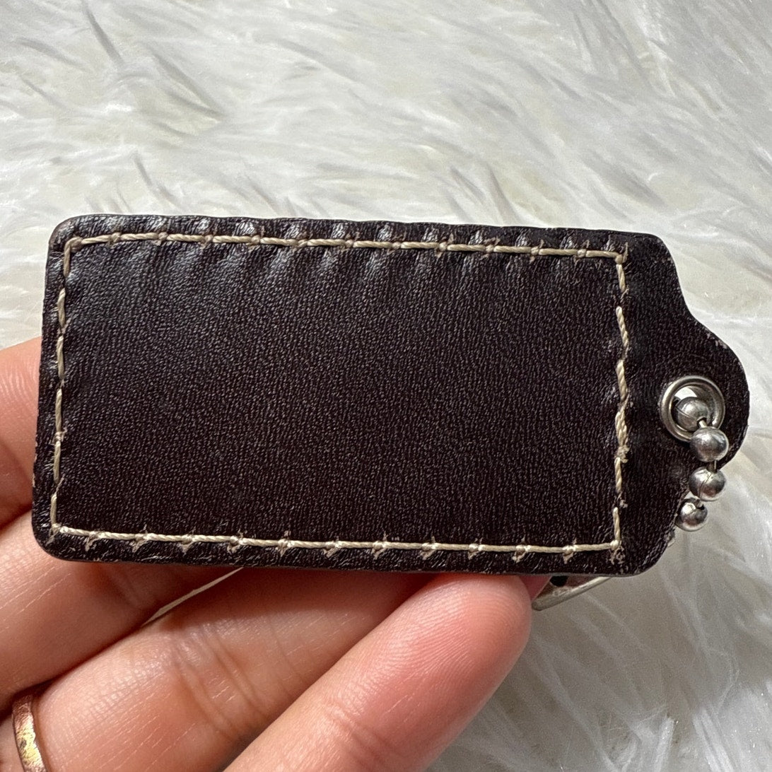 2” COACH Brown Fob Bag Charm Hang tag Hangtag