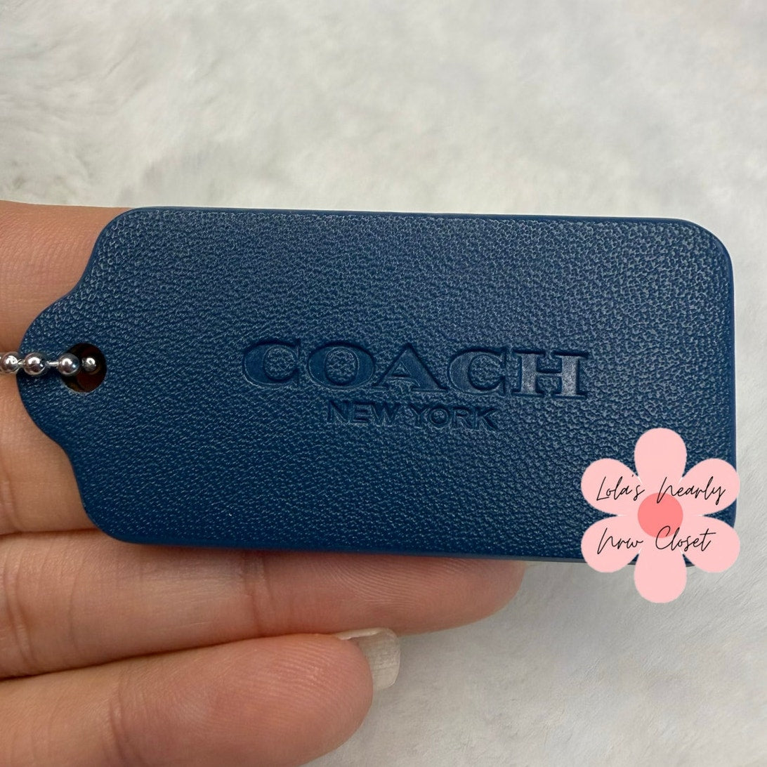 2" COACH Blue Fob Bag Charm Hang tag Hangtag