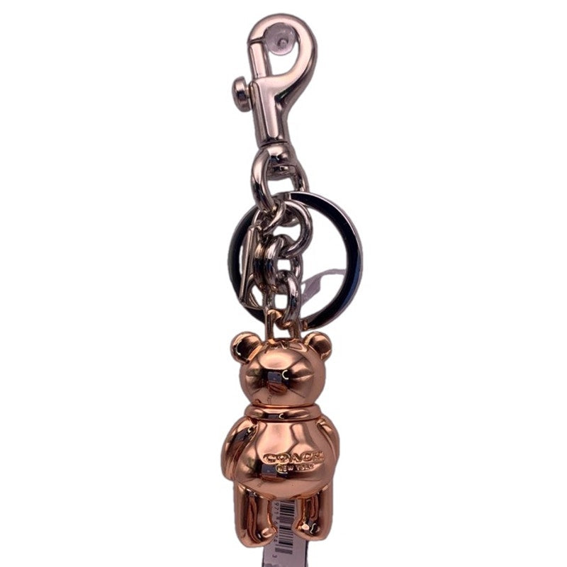 NWT COACH Rose Gold Teddy Bear Bag Charm Silver / Rose Gold 3 D Bear Bag Charm