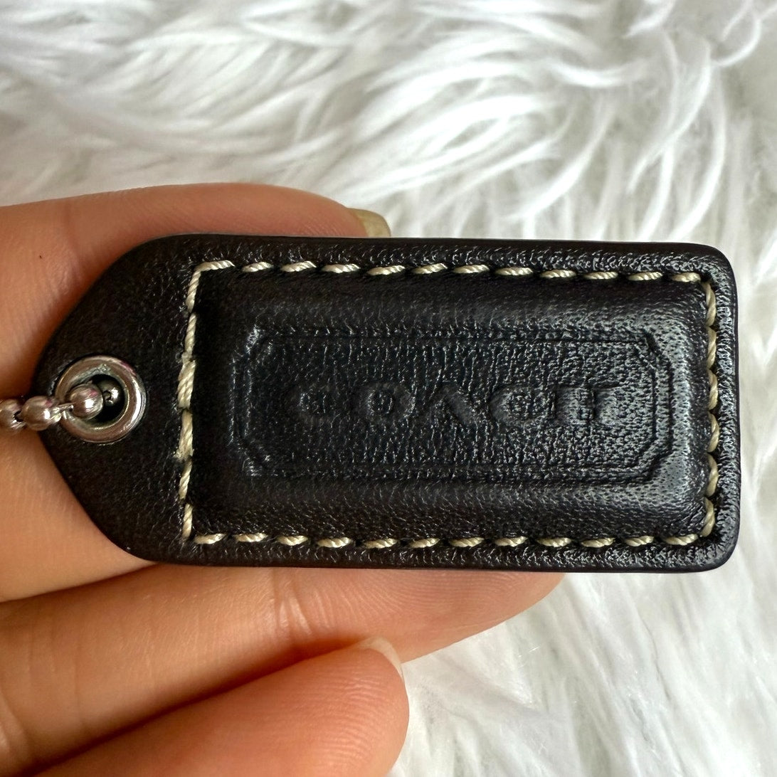 1.5" y2k COACH Vintage Black Fob Bag Charm Hang tag Hangtag