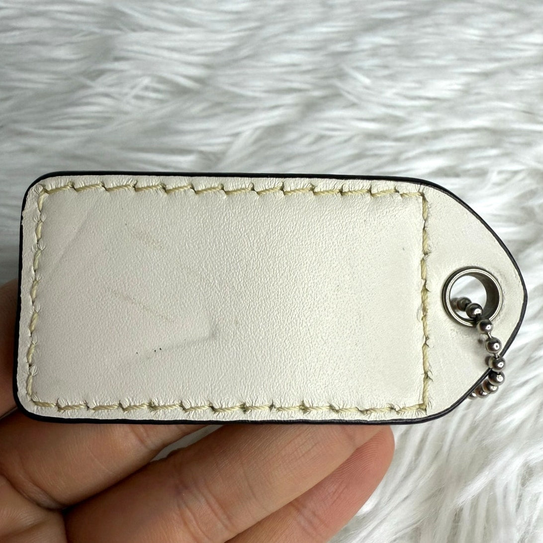 COACH Yellow White Polka Dot Fob Bag Charm Hang tag Hangtag