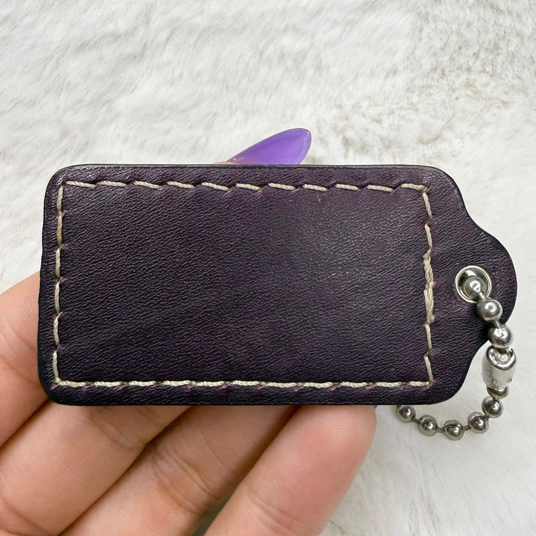 2" COACH Burgundy Fob Bag Charm Hang tag Hangtag
