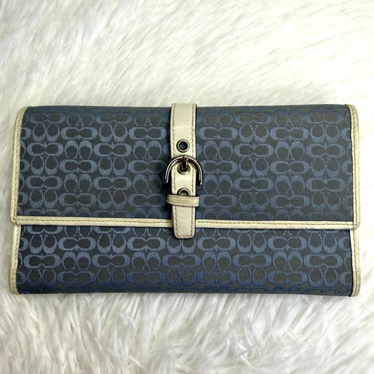 Vintage COACH  y2k Blue Soho Signature Wallet