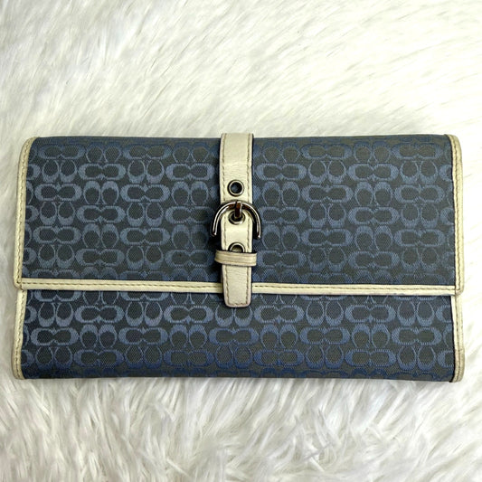 Vintage COACH y2k Blue Soho Signature Wallet