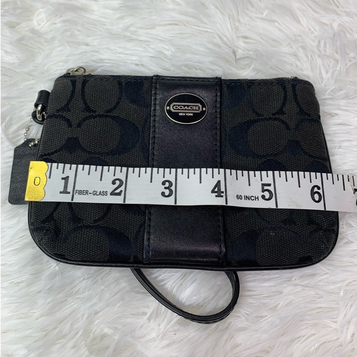 COACH Black Signature Canvas Wristlet