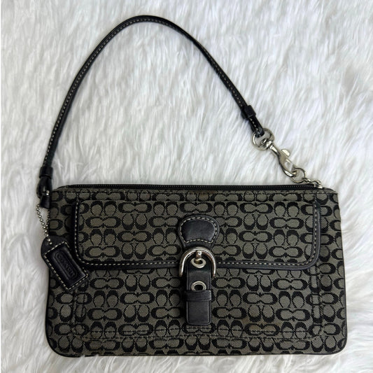 COACH y2k Soho Black Signature Canvas Wristlet