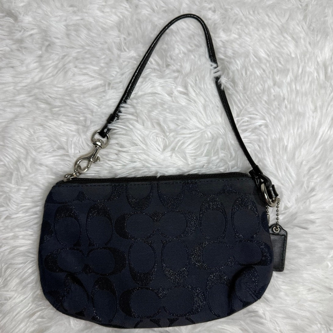 y2k Coach Turnlock Blue Glitter Wristlet