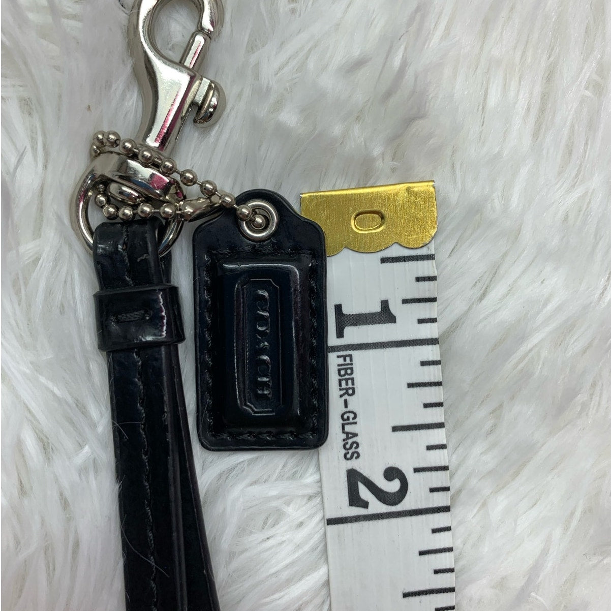Coach Black Patent Leather Hangtag Tag Hang Tag Fob and Replacement Strap