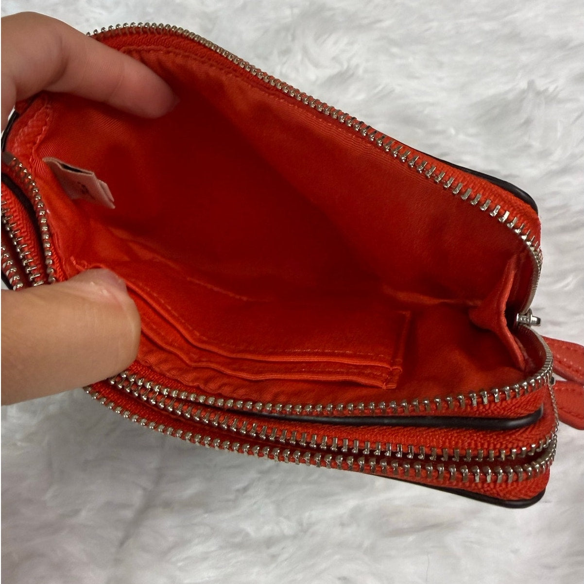 Sale COACH Brown Signature Coated Canvas Wristlet