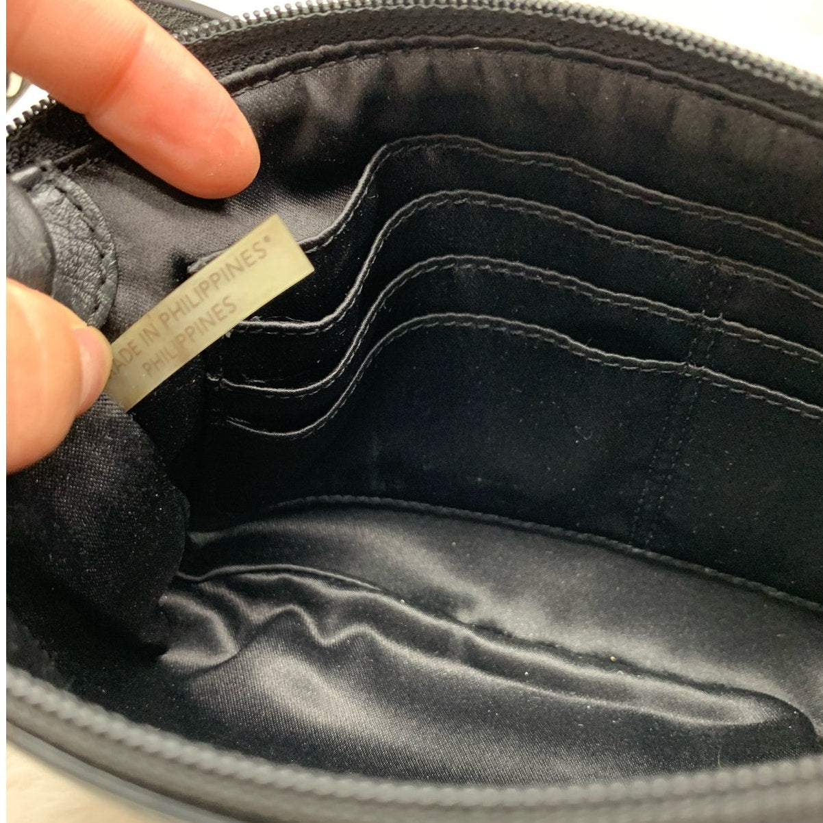 y2k COACH Black Signature Canvas Mini Purse Wristlet with Card Slots