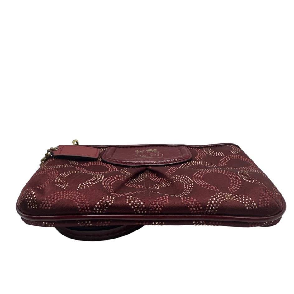 COACH Burgundy / red Signature Canvas Wristlet