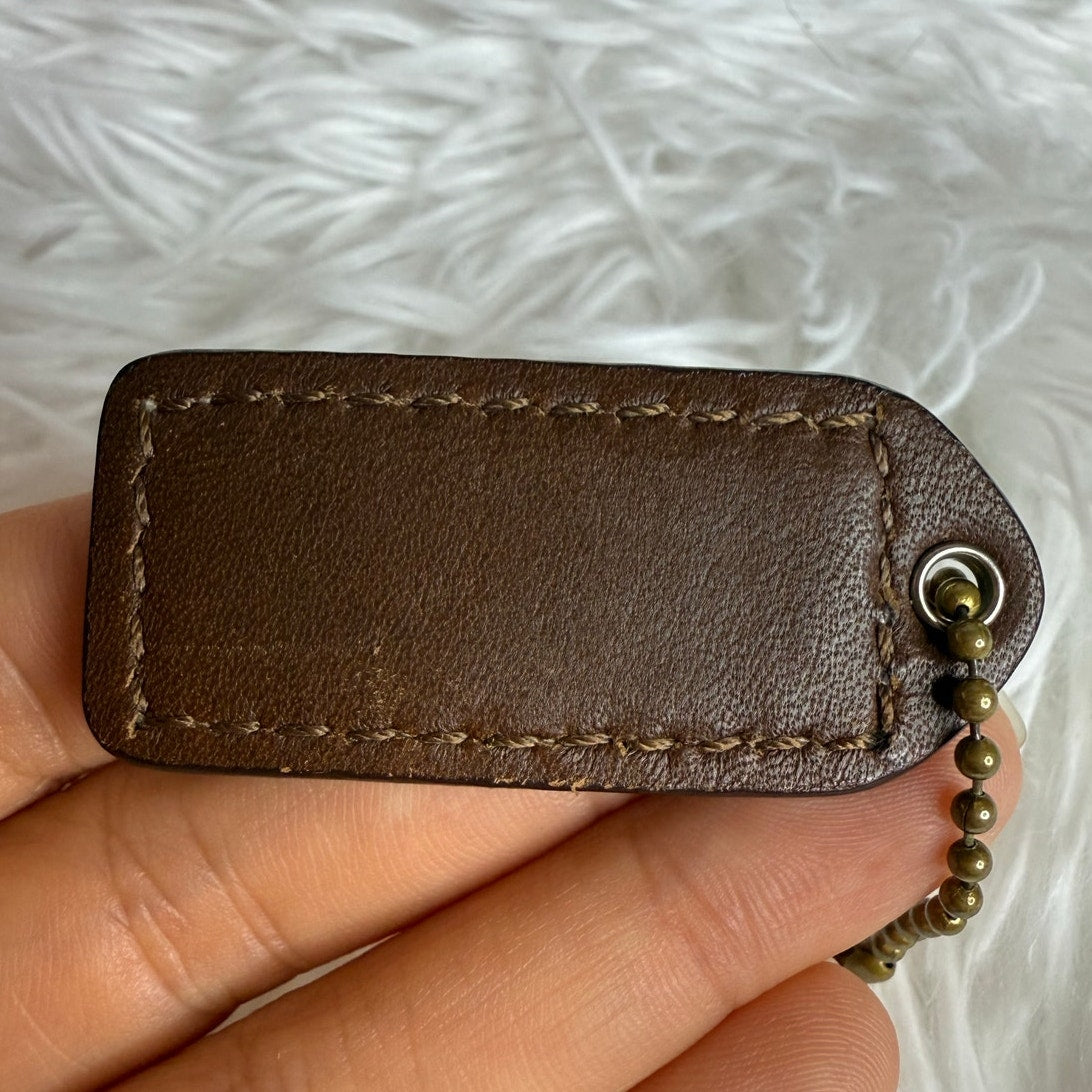 1.5" y2k COACH Brown Fob Bag Charm Hang tag Hangtag