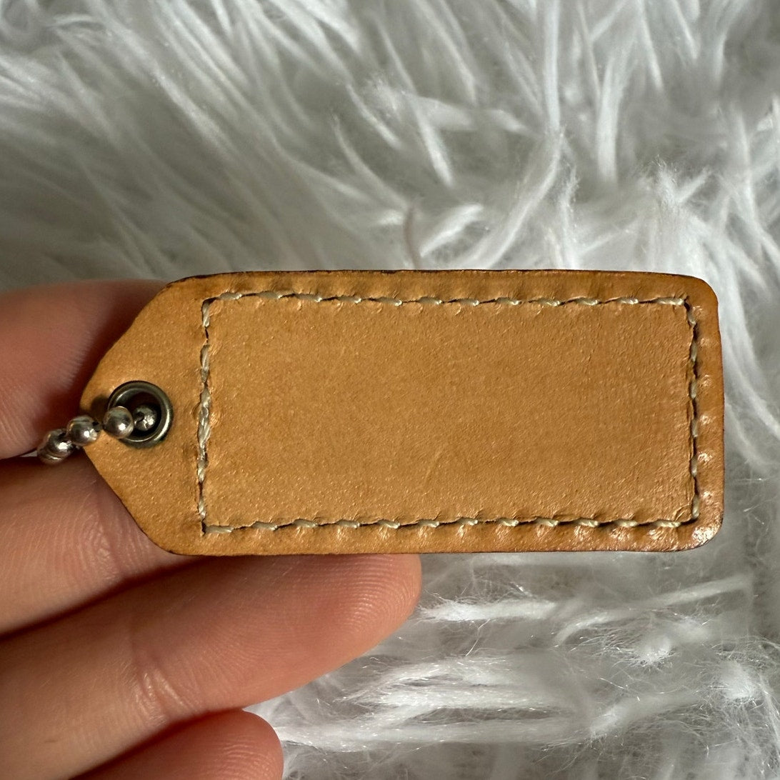 1.5" y2k COACH Tan Fob Bag Charm Hang tag Hangtag
