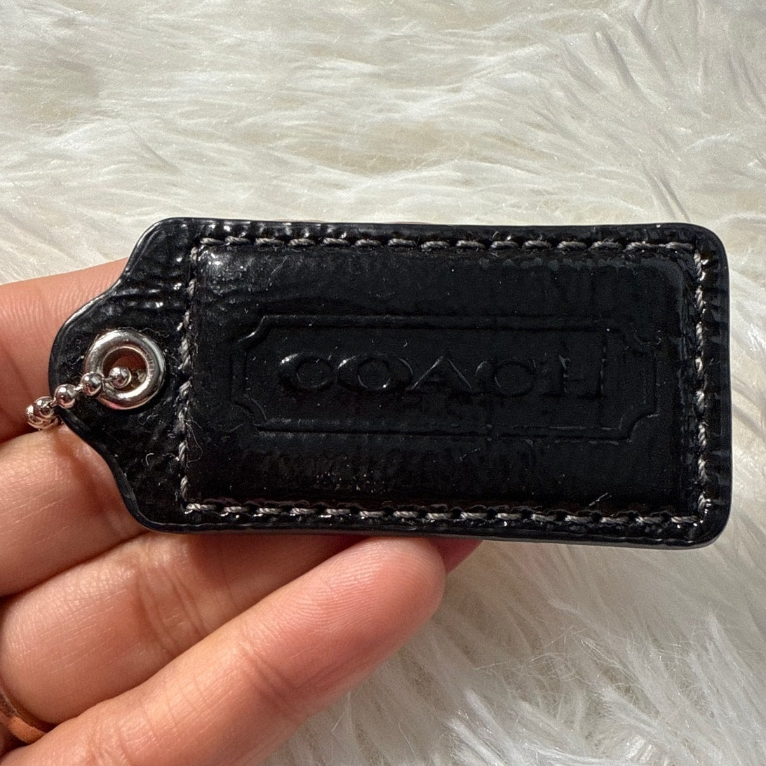 2” COACH Black Fob Bag Charm Hang tag Hangtag
