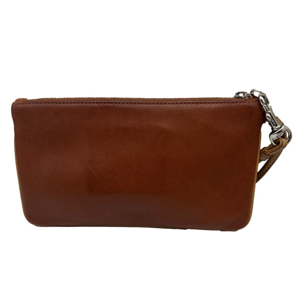 Vintage COACH  Caramel Brown and Tan Wristlet