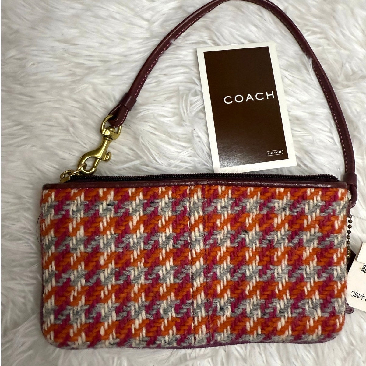 NWT Vintage COACH y2k Hampton Houndstooth Wristlet