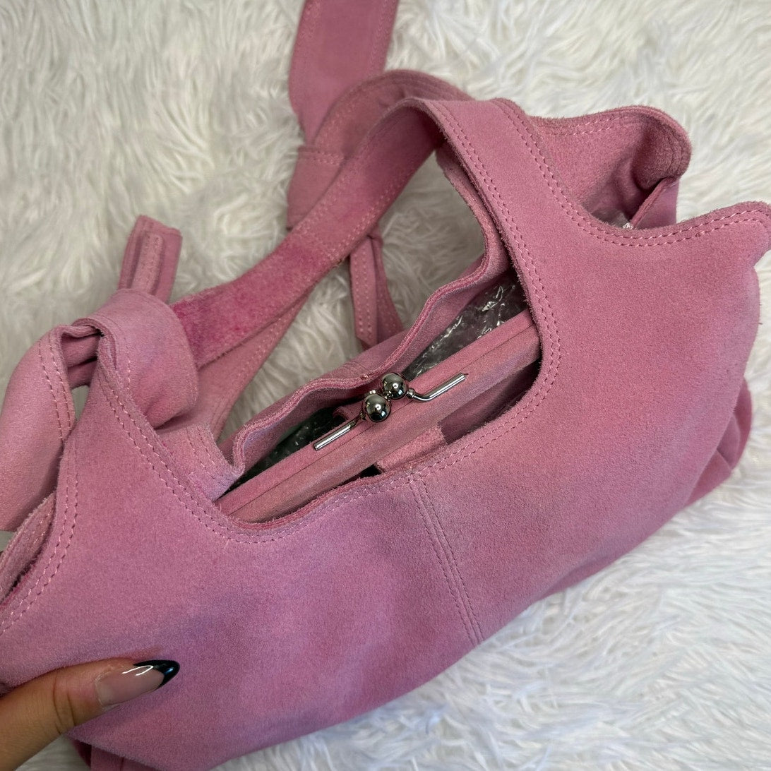Vintage Anthropologie Nest Pink Suede Purse