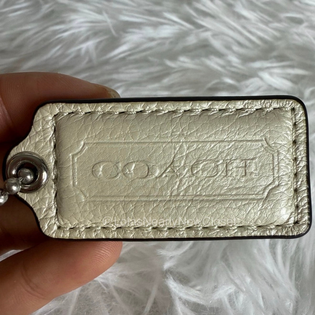 2" Coach ivory Fob Bag Charm Hang tag Hangtag