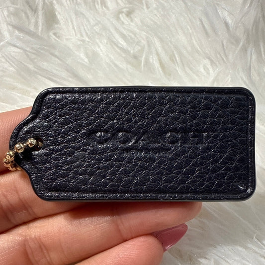 2" COACH Black Fob Bag Charm Hang tag Hangtag