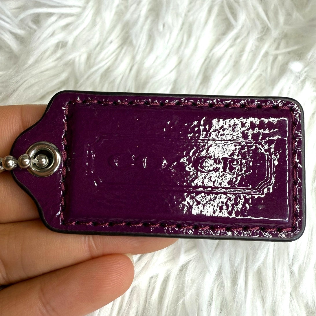 2" COACH Purple Fob Bag Charm Hang tag Hangtag