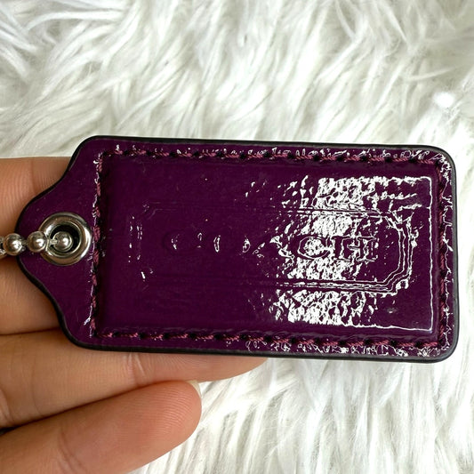 2" COACH Purple Fob Bag Charm Hang tag Hangtag