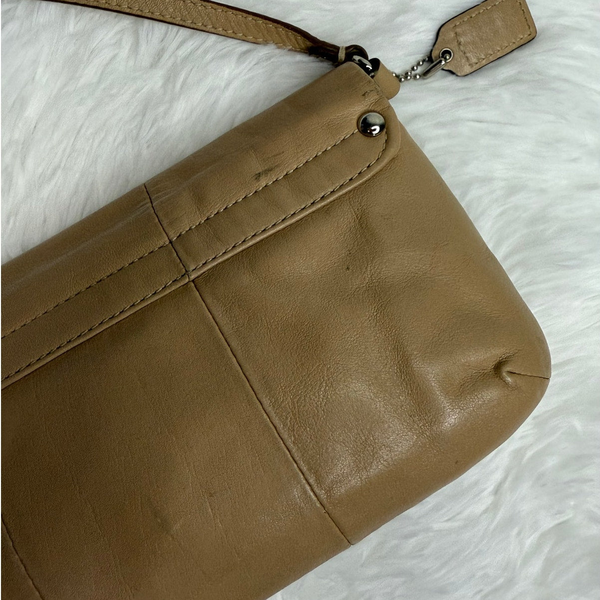 COACH y2k Tan Kristin Mini Purse Wristlet