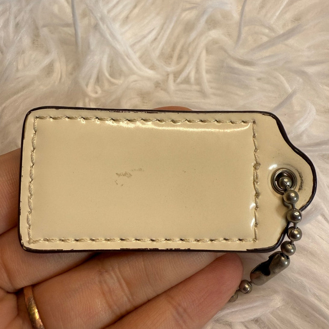 2" COACH Patent Leather Fob Bag Charm Hang tag Hangtag