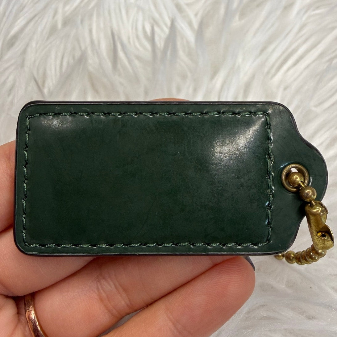 2" COACH Green Fob Bag Charm Hang tag Hangtag