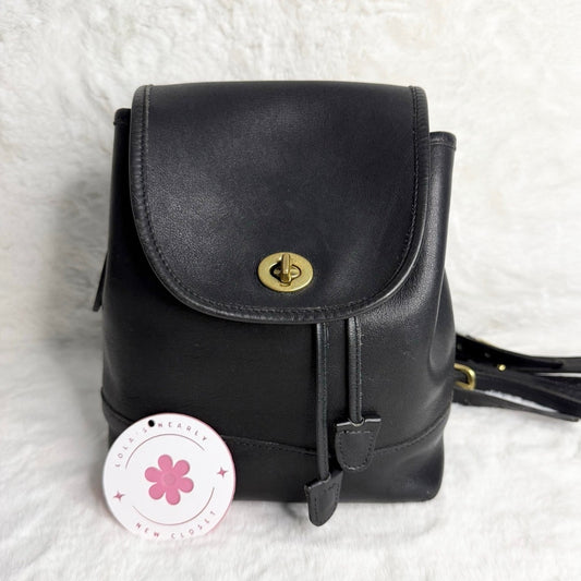Vintage Coach Black 9960 Daypack Drawstring Backpack