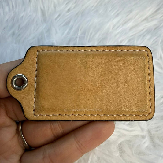 2.5" COACH Tan Fob Bag Charm Hang tag Hangtag
