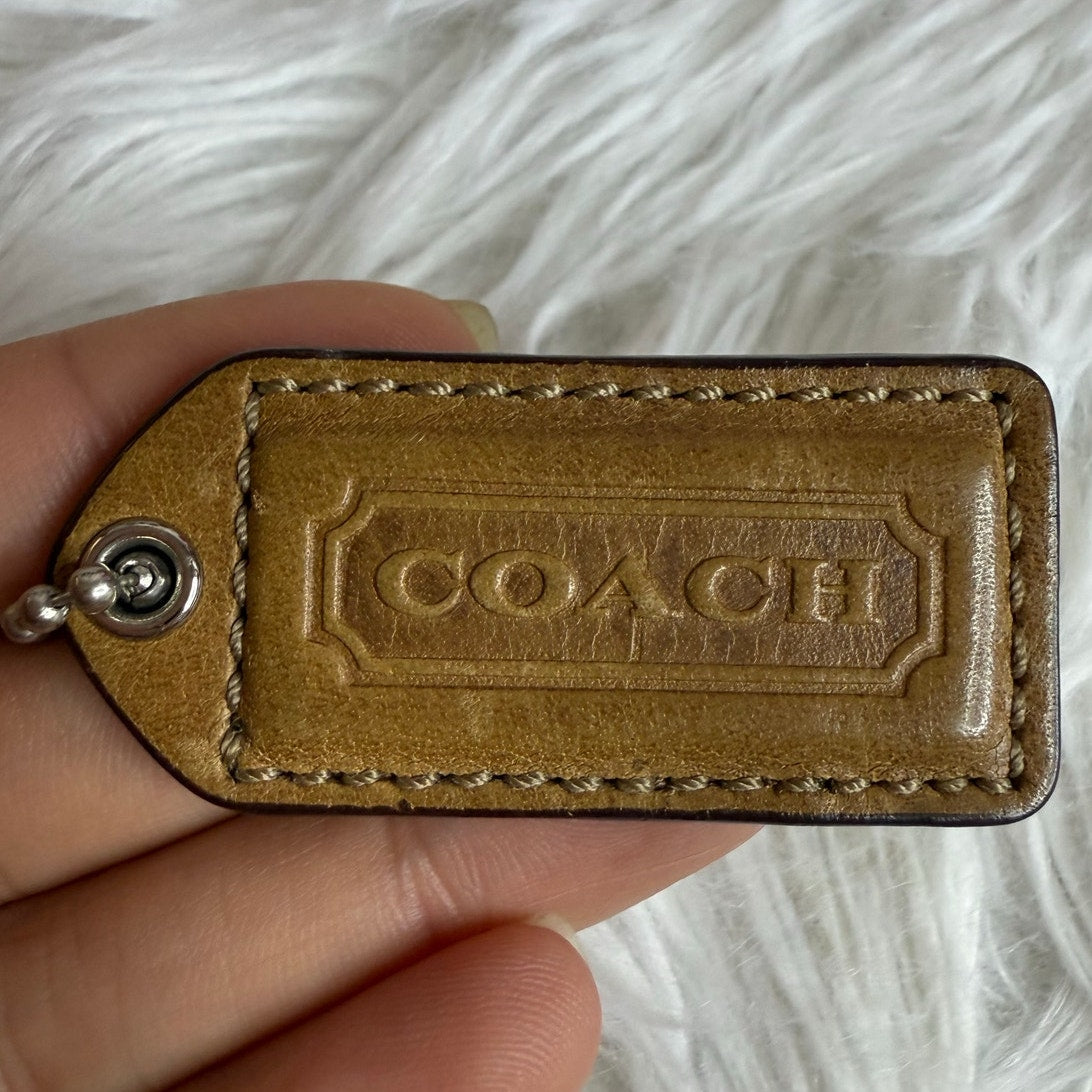 1.5" y2k COACH Vintage Fob Bag Charm Hang tag Hangtag